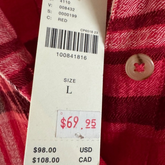 Anthropologie Pilcro Plaid Gauze Shirt-XL-NWT - Picture 12 of 12